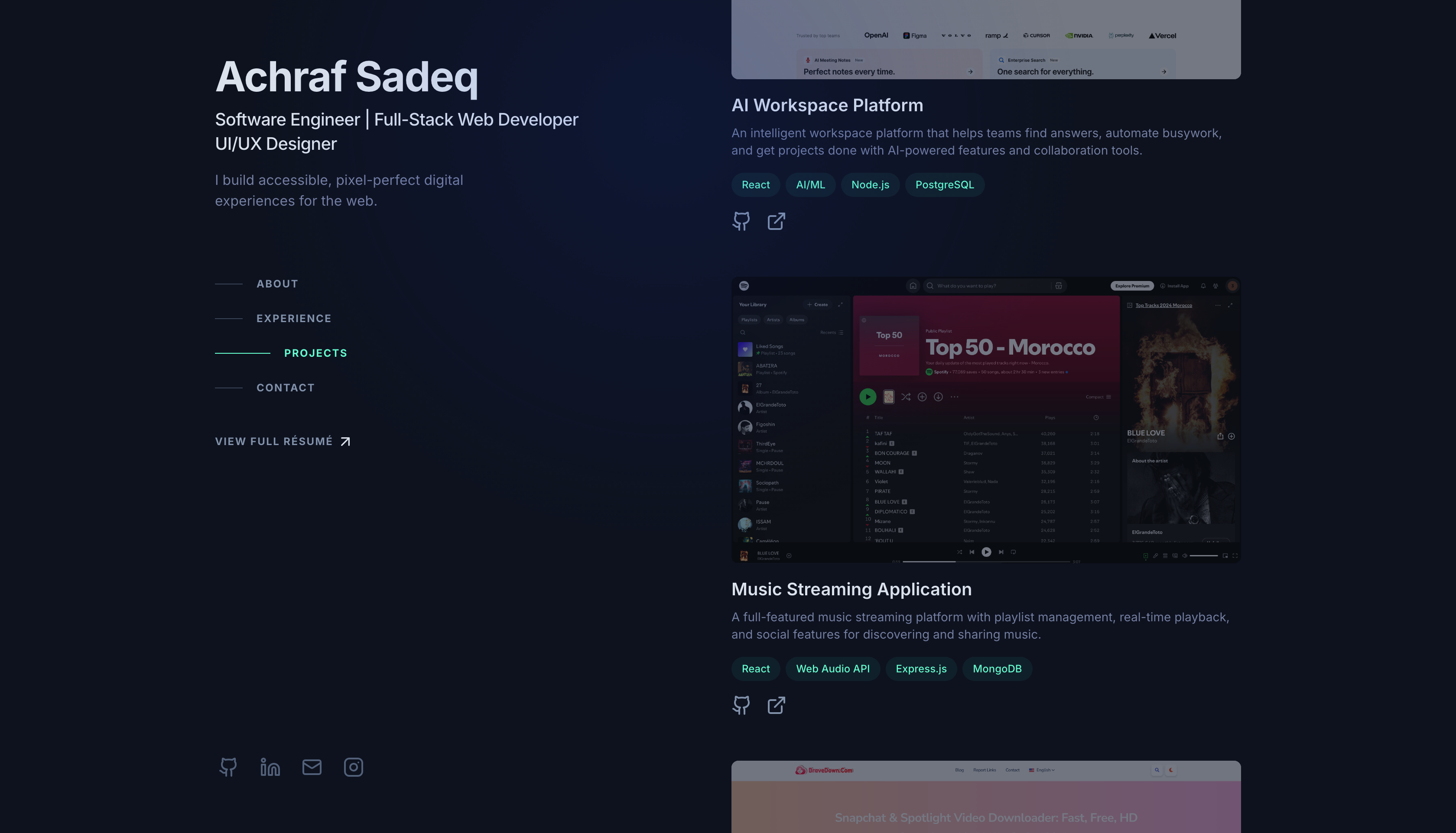 Screenshot of Developer Portfolio